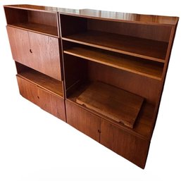 MCM Danish Teak Book Cabinet/entertainment Stand (P)