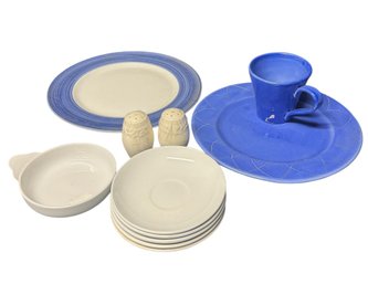 Present Tense Italian Plates & Mugs, Assorted Blue & White Kitchen Ceramics