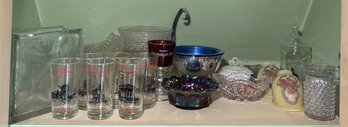 Shelf Full Of Assorted Glassware (BR2)