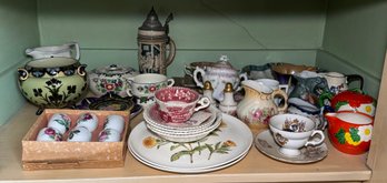 Shelf Full Of Assorted Porcelain & China (BR2)