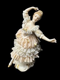 German Porcelain Lace Dancer Girl Figurine