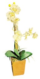 Faux White Floral Decorative Orchid