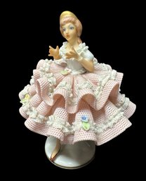 Dresden Sandizell Porcelain Lace Dress Woman Figurine
