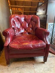 Red Leather Club Chair