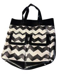 Josh Designs Black And White Striped Handbag