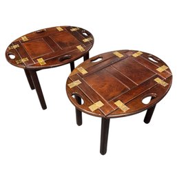 Danish Style Butler End Table Pair