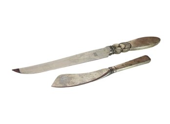 Sterling Silver Handled Pair Of Knives (DR)