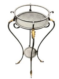 Neoclassical Style Metal Pedestal Plant Stand