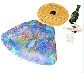 Lazy Susan Lucky Budda Decorative Beer Bottle And Assorted Decor