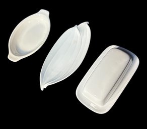 Cordon Blue Butter Dish, Syracuse China Serving Plate And Assorted Porcelain Serving Dish