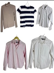 Ralph Lauren Womens Button-down Shirts, T-shirt, And Sweater 5pc (BR1)
