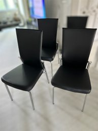 4 Leather Kitchen Chairs (K)