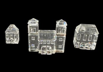 Swarovski Crystal Building Figurines 3pc