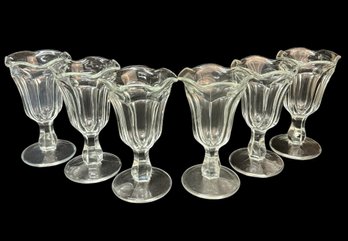 Glass Ice Cream Sundae Dishes 6pc Set