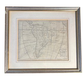 18th Century Framed Map Of South America(LR2)