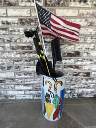 Ceramic Umbrella Holder And Contents (E)