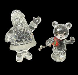 Swarovski Crystal Santa Claus & Teddy Bear Figurines