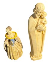 Victorian Women And Joseph And Baby Jesus Figurines