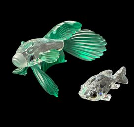 Swarovski Crystal Fish Figurines 2pc