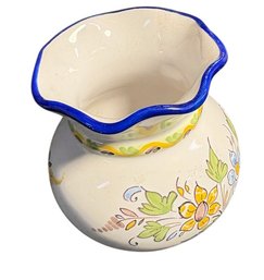 Signed Floral Handpaintd Bud Vase