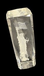 NYC Statue Of Liberty And Twin Tower Art Glass Figurine