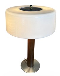 MCM Wooden Base Table Lamp Works! (BR2)