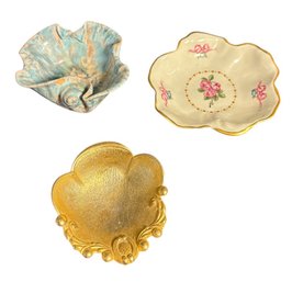 Limoges Italian Gilded Shell Trinket Dishes
