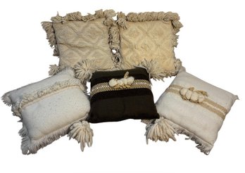 Bohemian Style Woven Throw Pillows 5pc (BR2)