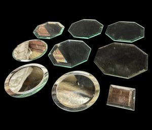 Mirrored Glass Figurine Display Stands 9pc A