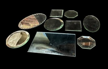 Mirrored Glass Figurine Display Stands 9pc B