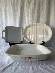 2 Baking Pans And A Serving Plater (K)