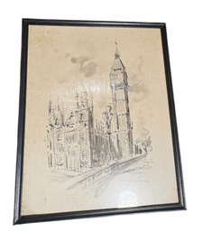 Signed Big Ben London Framed Art Print