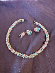 Necklace And 3 Earrings