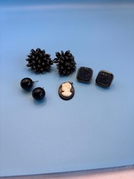 Costume Earrings And A Cameo Pendant