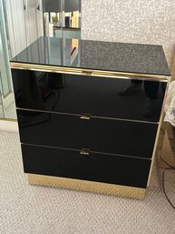 Black Lacquer End Tables With Drawers (MB)
