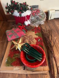 Holiday Mats, Tree Stand, Christmas Decor Set  (A)