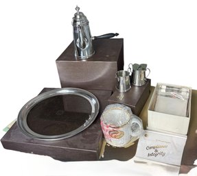 General Electric Glass Tray, Mug, Jostens Pewter (BR3)