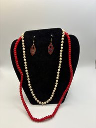 Necklace And Earrings.