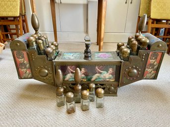 Turkish Copper & Wood Shoe Shine Box