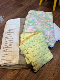 Blanket Set, Knit & Otherwise, Sold As Is (A)