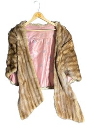 Genuine Brown Mink Fur Shawl