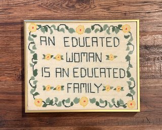 Embroidered Piece, Vintage, Framed (A)