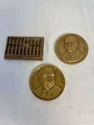 2 Brass Commemoratives, Brass Abacus