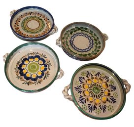 Mexican Hand Painted Folk Art Plates 4pc Plates (K)