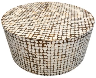 Coconut Shell Inlay Round Coffee Table (LR2)
