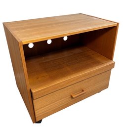 Danish MCM Mobler A/S Wooden Rolling TV Stand (BLR)