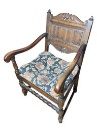 Ornate Carved Wood Armchair Victorian Era Style (S/A)
