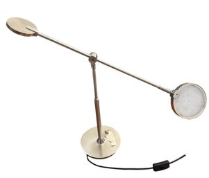 Chrome Balance Arm LED Desk Lamp Works! (D)