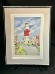 Carole Holding Lighthouse Signed Print