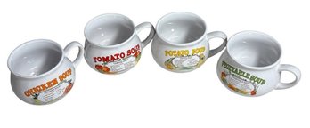 DDJ Ceramic Soup Recipe Mugs 4pc(K)